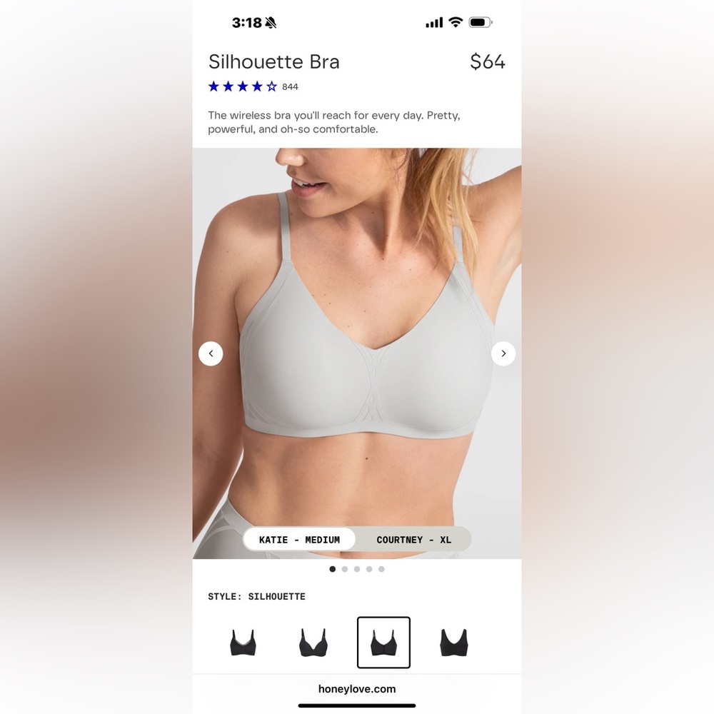 Honeylove Silhouette Bra in Light Grey